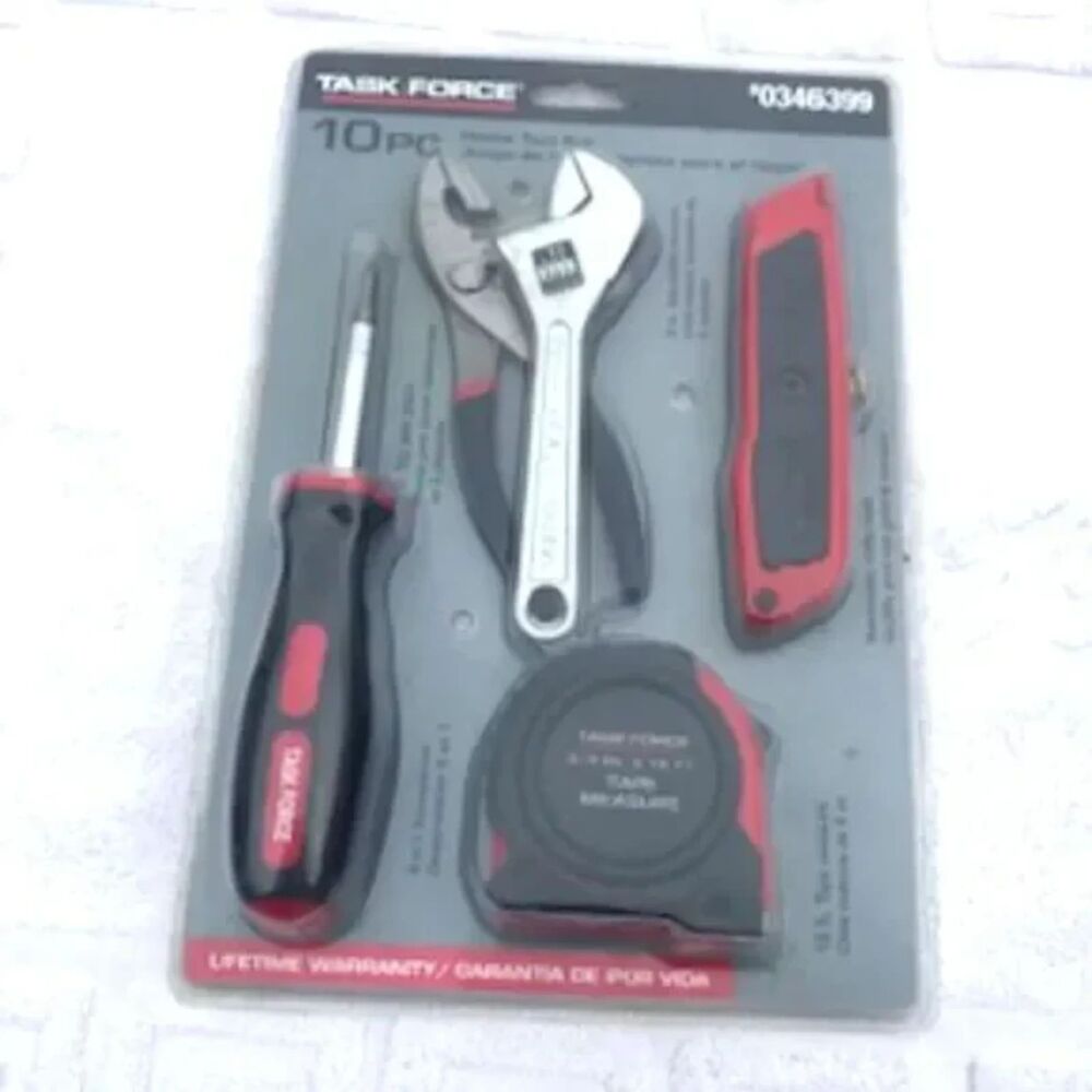 Tool Set . 10 Piece Assorted Hand Tools ........ Task Force . {2} Package Bundle - Picture 2 of 6